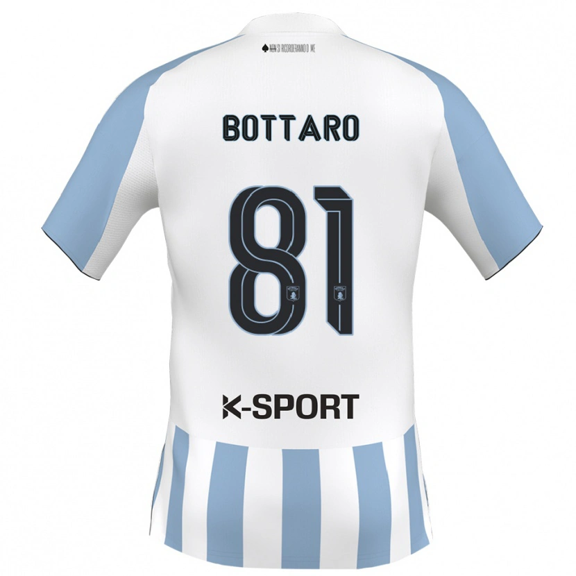 Danxen Män Andrea Bottaro #81 Vitt Himmelsblått Hemmatröja Matchtröjor 2025/26 Tröjor T-Tröja