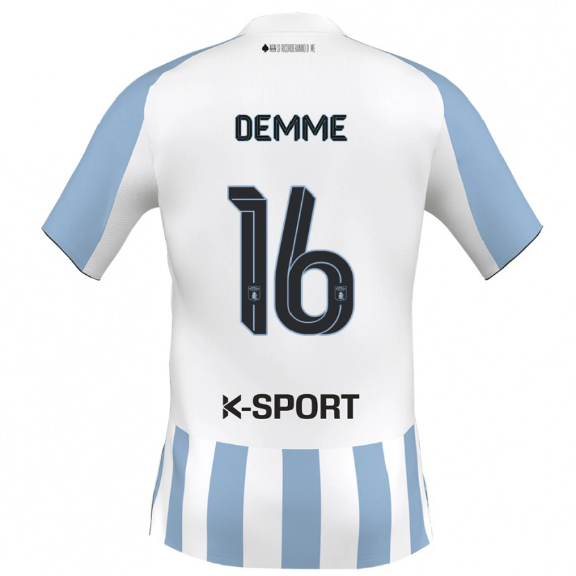 Danxen Män Maurizio Demme #16 Vitt Himmelsblått Hemmatröja Matchtröjor 2025/26 Tröjor T-Tröja