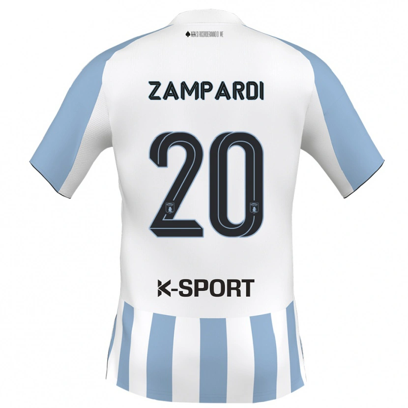 Danxen Män Gabriele Zampardi #20 Vitt Himmelsblått Hemmatröja Matchtröjor 2025/26 Tröjor T-Tröja