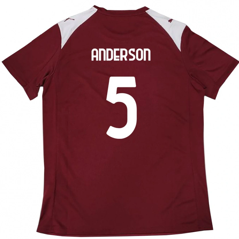 Danxen Män Marcus Anderson #5 Vinröd Vit Hemmatröja Matchtröjor 2025/26 Tröjor T-Tröja