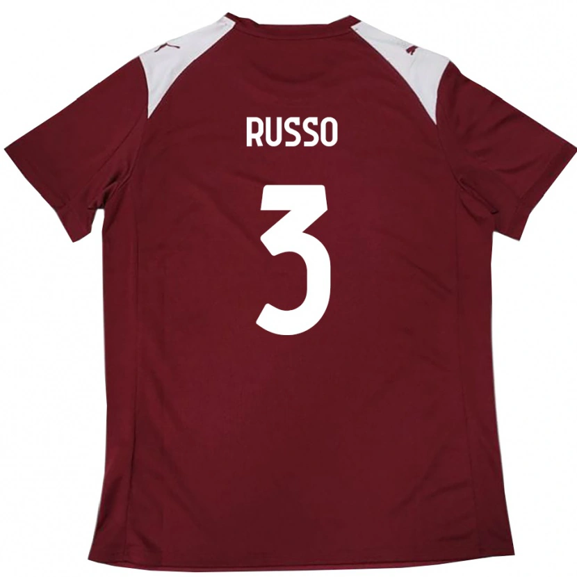 Danxen Män Mattia Russo #3 Vinröd Vit Hemmatröja Matchtröjor 2025/26 Tröjor T-Tröja