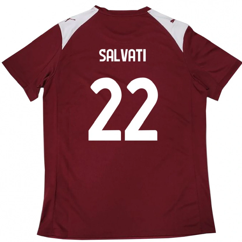 Danxen Män Gregorio Salvati #22 Vinröd Vit Hemmatröja Matchtröjor 2025/26 Tröjor T-Tröja