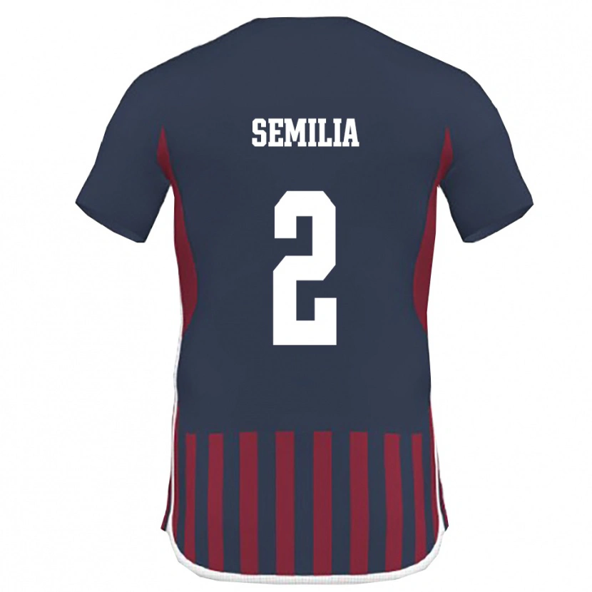 Danxen Män Cristian Semilia #2 Marinblå Röd Hemmatröja Matchtröjor 2025/26 Tröjor T-Tröja