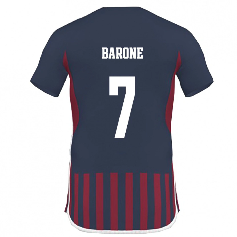 Danxen Män Antonio Barone #7 Marinblå Röd Hemmatröja Matchtröjor 2025/26 Tröjor T-Tröja