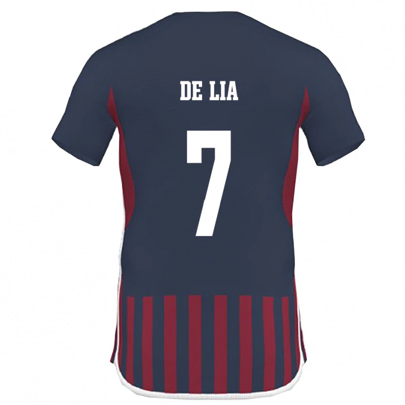 Danxen Män Vincenzo De Lia #7 Marinblå Röd Hemmatröja Matchtröjor 2025/26 Tröjor T-Tröja