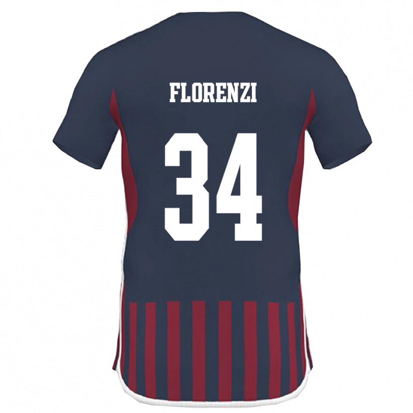 Danxen Män Aldo Florenzi #34 Marinblå Röd Hemmatröja Matchtröjor 2025/26 Tröjor T-Tröja