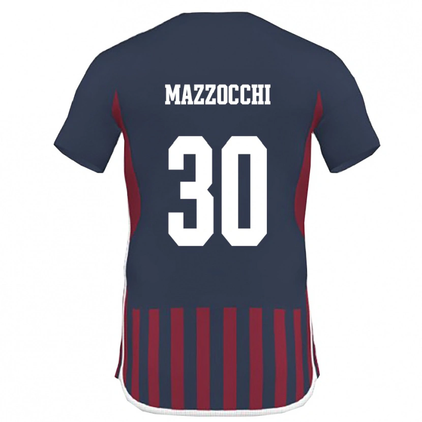 Danxen Män Simone Mazzocchi #30 Marinblå Röd Hemmatröja Matchtröjor 2025/26 Tröjor T-Tröja