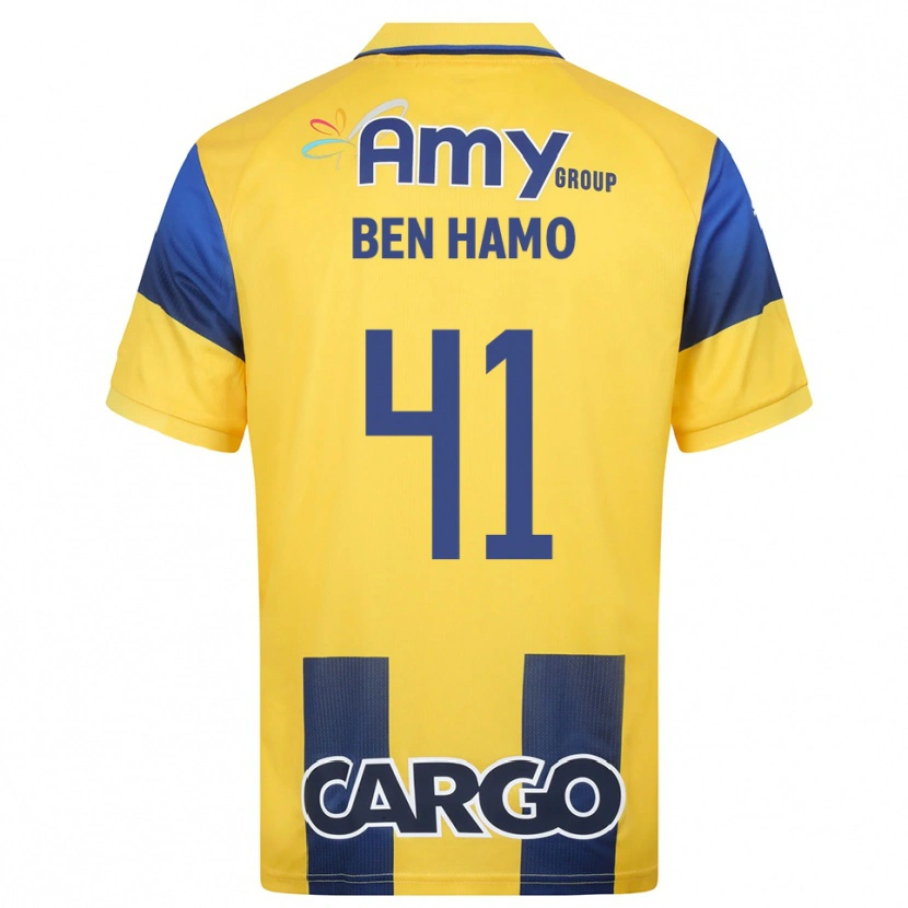 Danxen Män Itay Ben Hamo #41 Gul Marinblå Hemmatröja Matchtröjor 2025/26 Tröjor T-Tröja