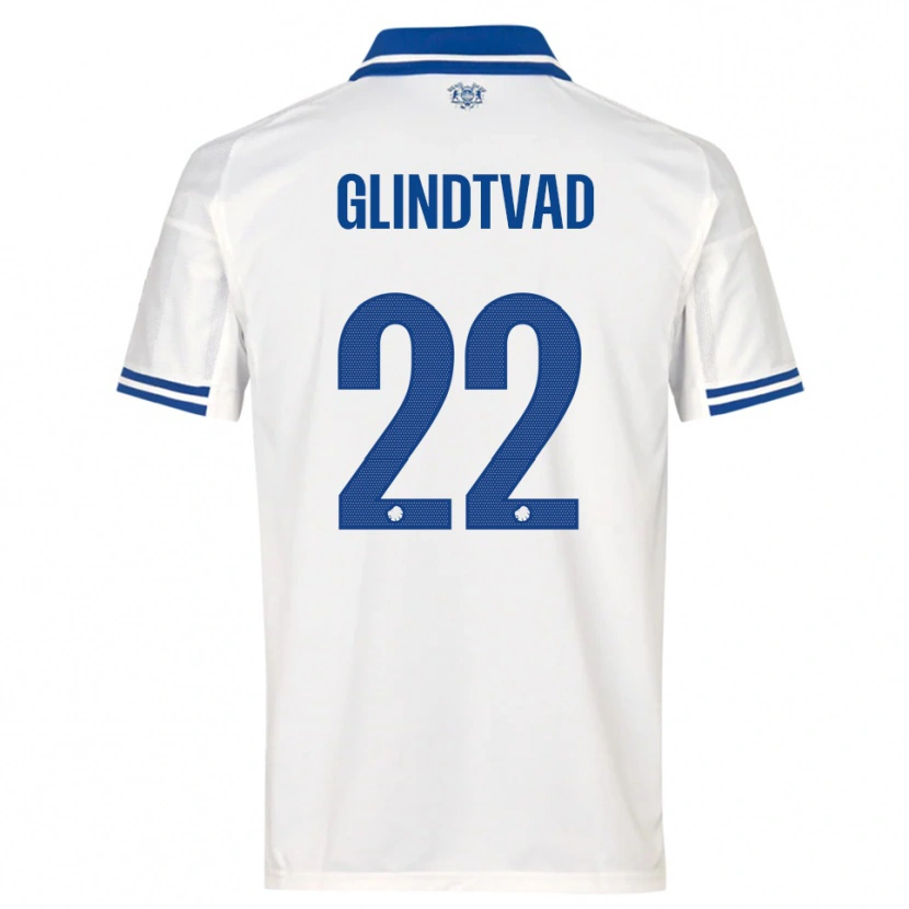 Danxen Män William Glindtvad #22 Vit Blå Hemmatröja Matchtröjor 2025/26 Tröjor T-Tröja