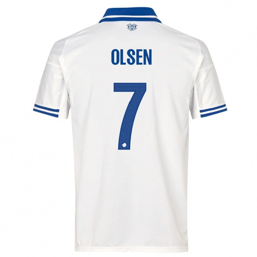 Danxen Män Gunnar Olsen #7 Vit Blå Hemmatröja Matchtröjor 2025/26 Tröjor T-Tröja