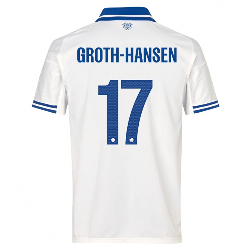 Danxen Män Paula Groth-Hansen #17 Vit Blå Hemmatröja Matchtröjor 2025/26 Tröjor T-Tröja