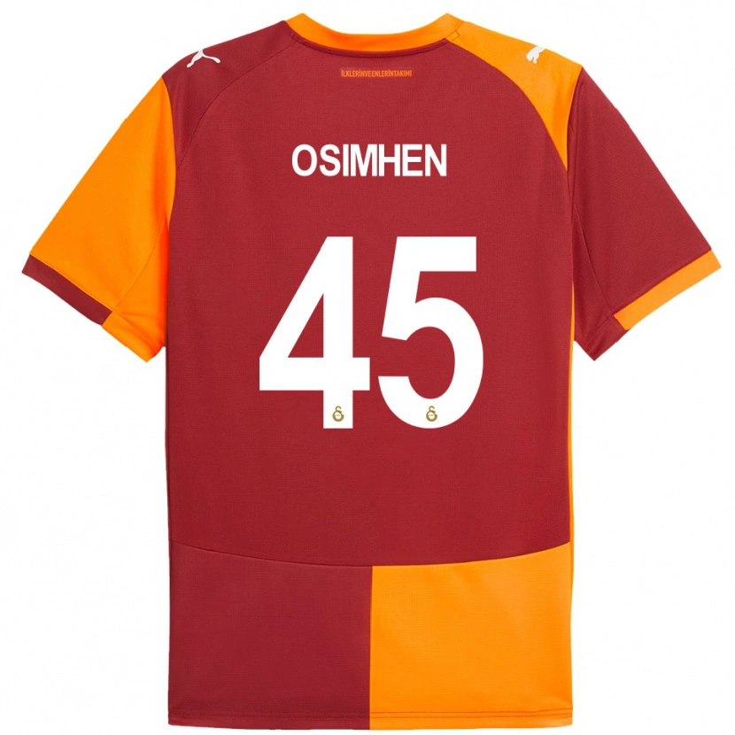 Danxen Män Victor Osimhen #45 Röd Orange Hemmatröja Matchtröjor 2025/26 Tröjor T-Tröja