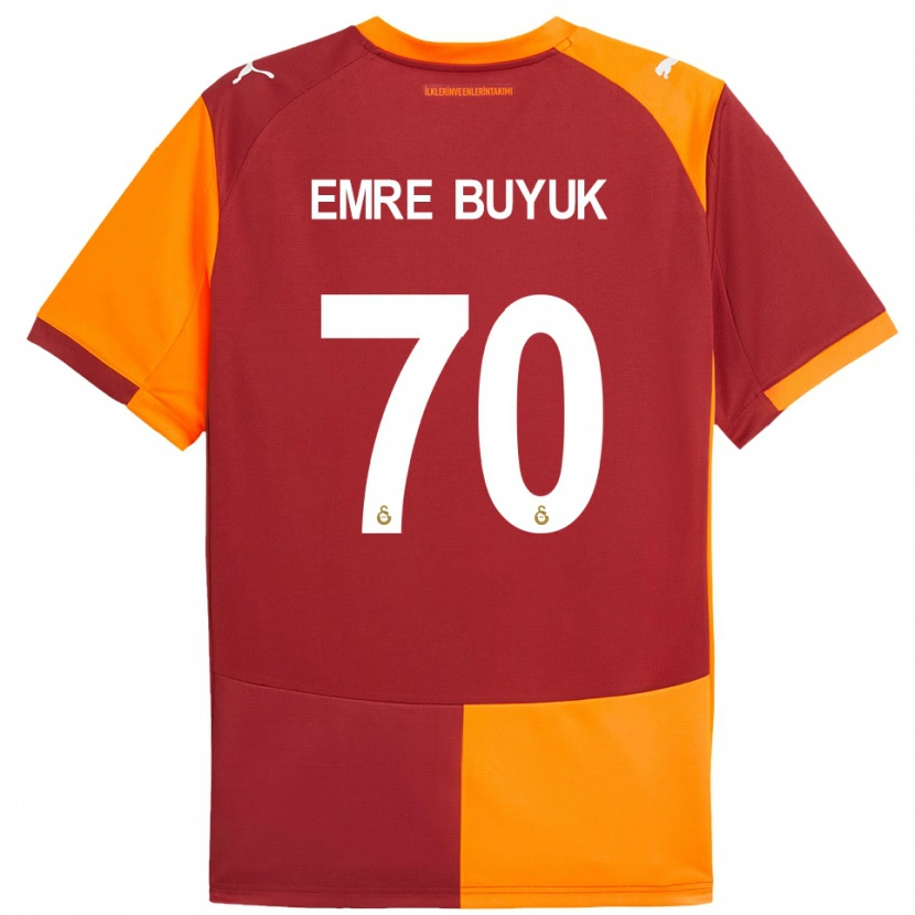 Danxen Män Enes Emre Büyük #70 Röd Orange Hemmatröja Matchtröjor 2025/26 Tröjor T-Tröja