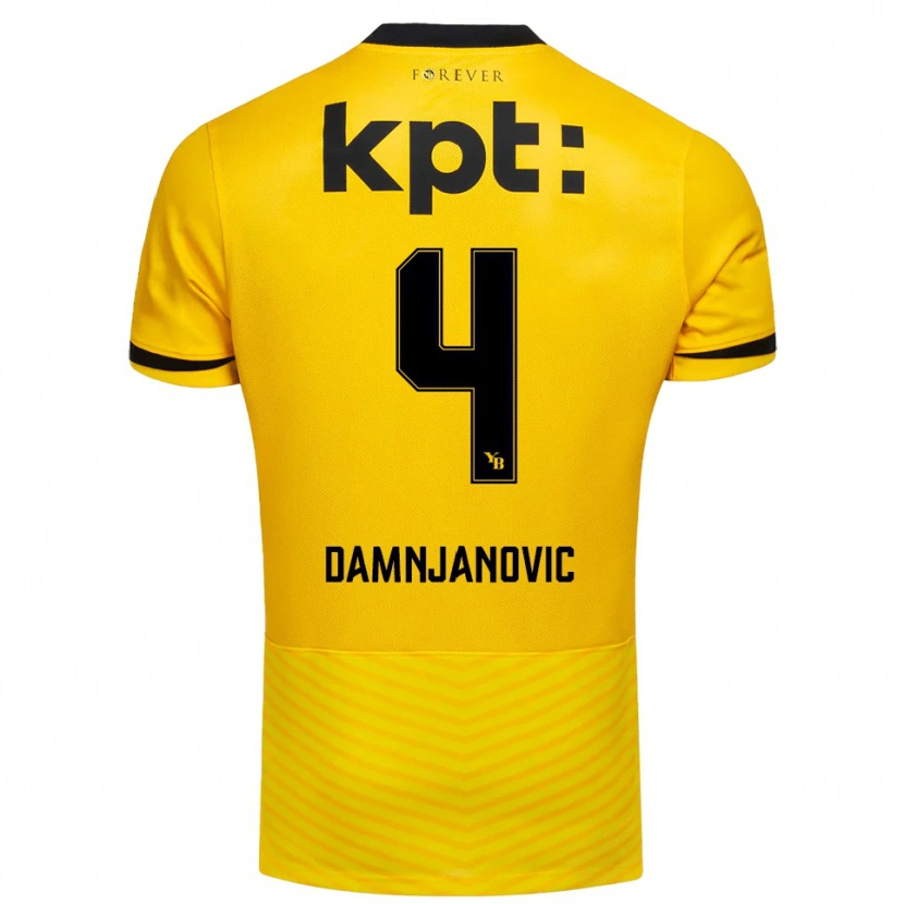 Danxen Män Lazar Damnjanovic #4 Gul Svart Hemmatröja Matchtröjor 2025/26 Tröjor T-Tröja