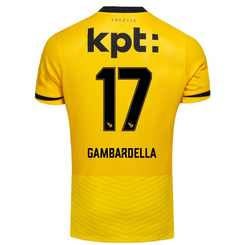 Danxen Män Matteo Gambardella #17 Gul Svart Hemmatröja Matchtröjor 2025/26 Tröjor T-Tröja