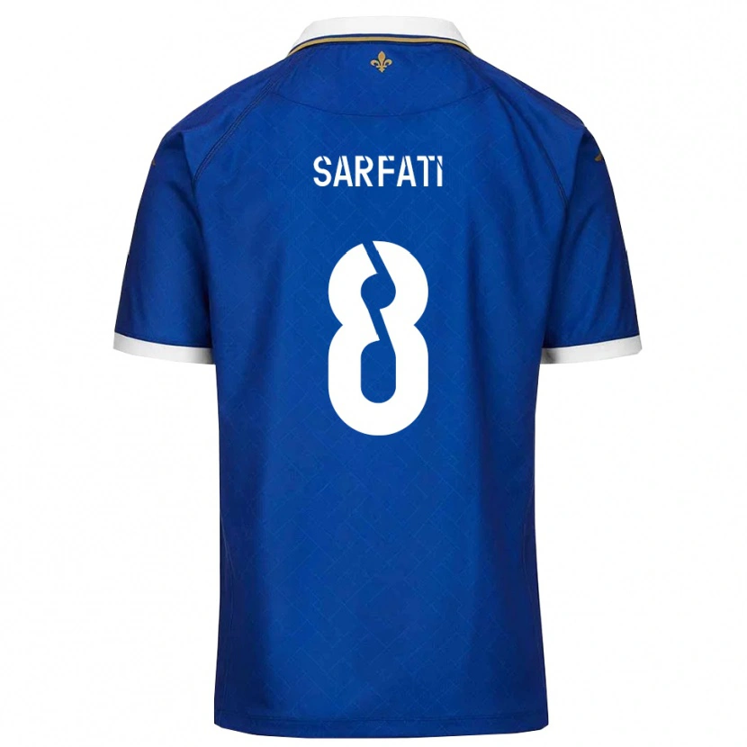 Danxen Män Isaac Sarfati #8 Blått Guld Hemmatröja Matchtröjor 2025/26 Tröjor T-Tröja