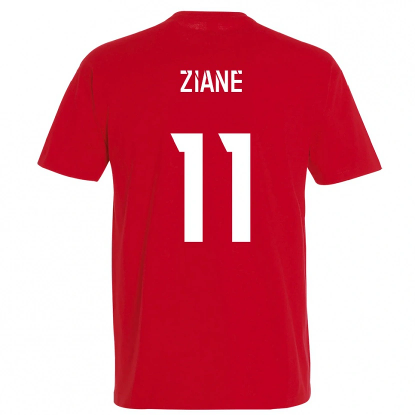 Danxen Män Mohamed Ziane #11 Rött Gult Hemmatröja Matchtröjor 2025/26 Tröjor T-Tröja