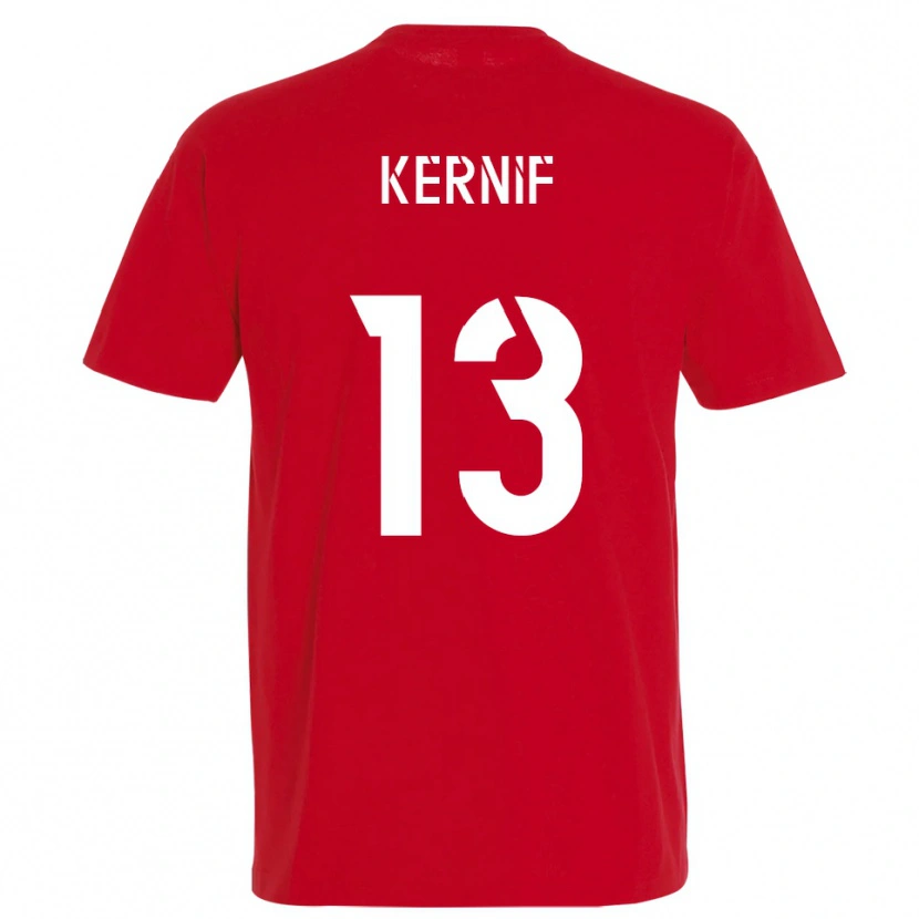 Danxen Män Nourdine Kernif #13 Rött Gult Hemmatröja Matchtröjor 2025/26 Tröjor T-Tröja
