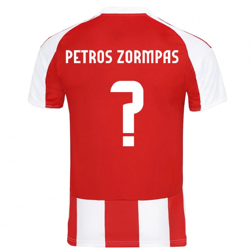 Danxen Män Spyridon Petros Zormpas #0 Röd Vit Hemmatröja Matchtröjor 2025/26 Tröjor T-Tröja