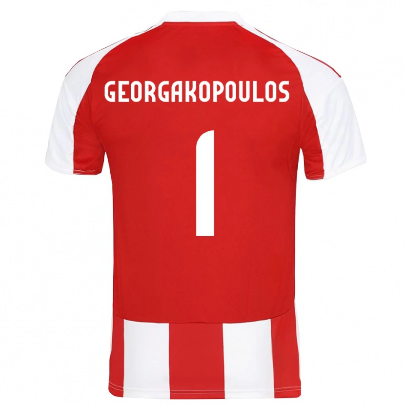 Danxen Män Iason Georgakopoulos #1 Röd Vit Hemmatröja Matchtröjor 2025/26 Tröjor T-Tröja