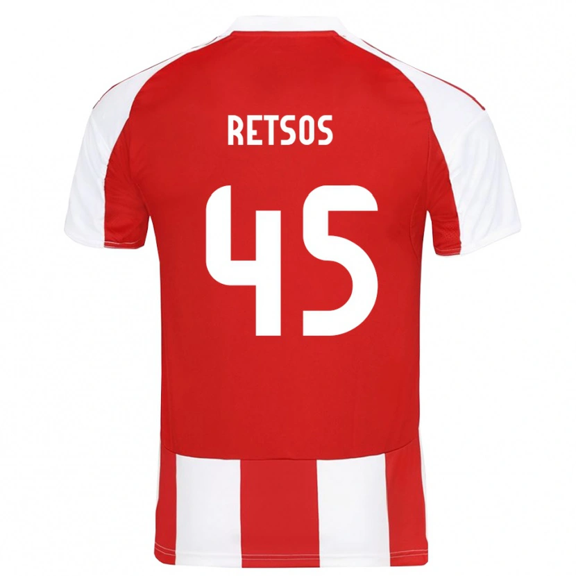 Danxen Män Panagiotis Retsos #45 Röd Vit Hemmatröja Matchtröjor 2025/26 Tröjor T-Tröja