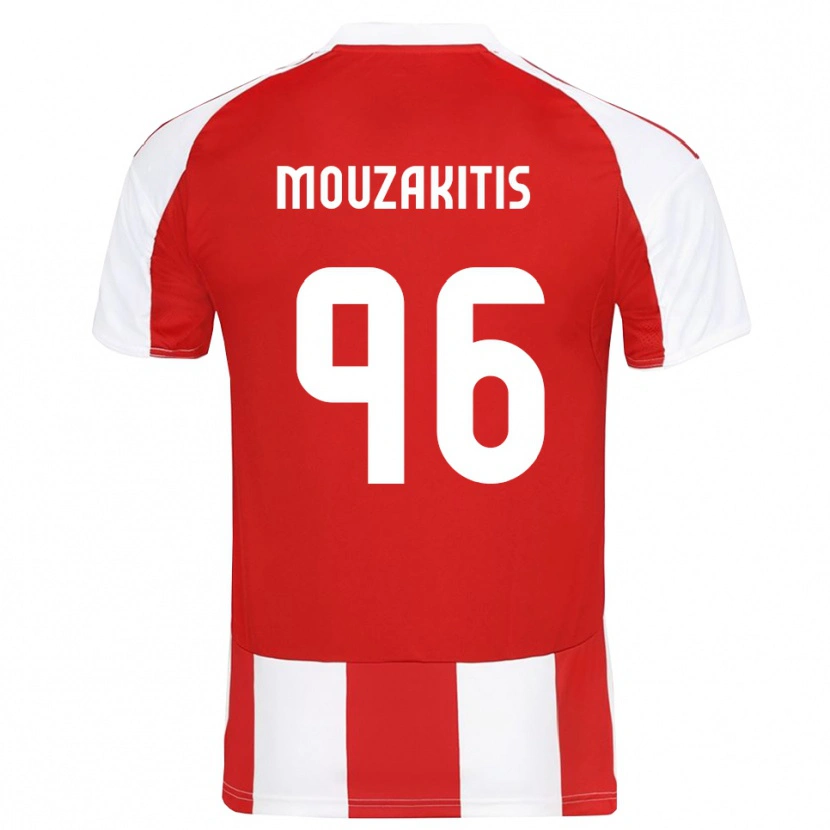 Danxen Män Christos Mouzakitis #96 Röd Vit Hemmatröja Matchtröjor 2025/26 Tröjor T-Tröja