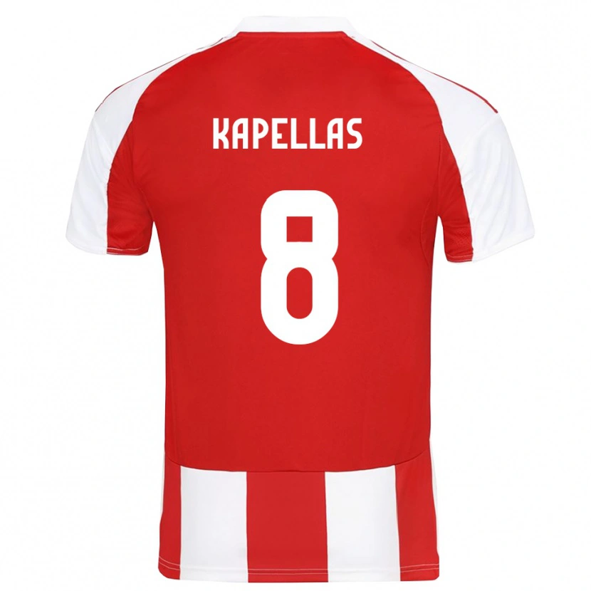 Danxen Män Christos Kapellas #8 Röd Vit Hemmatröja Matchtröjor 2025/26 Tröjor T-Tröja