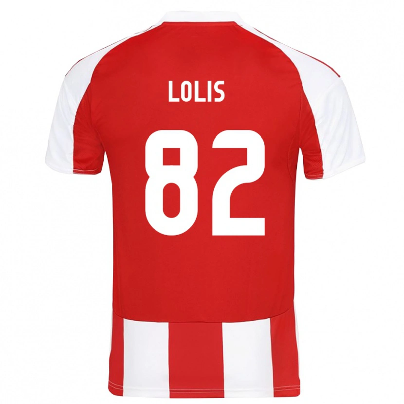 Danxen Män Nikolaos Lolis #82 Röd Vit Hemmatröja Matchtröjor 2025/26 Tröjor T-Tröja