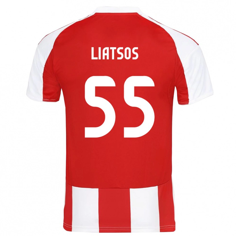 Danxen Män Christos Liatsos #55 Röd Vit Hemmatröja Matchtröjor 2025/26 Tröjor T-Tröja