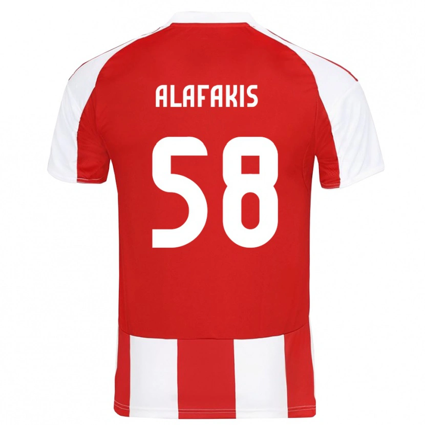 Danxen Män Nektarios Alafakis #58 Röd Vit Hemmatröja Matchtröjor 2025/26 Tröjor T-Tröja