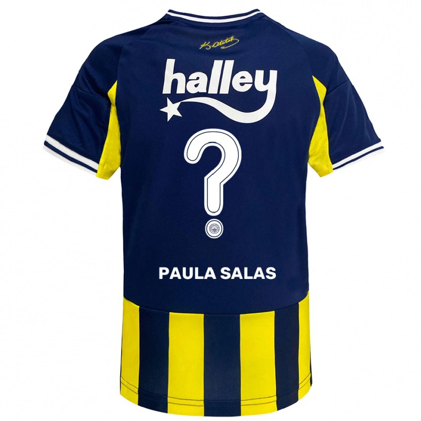 Danxen Män María Paula Salas #0 Gul Marinblå Vit Hemmatröja Matchtröjor 2025/26 Tröjor T-Tröja