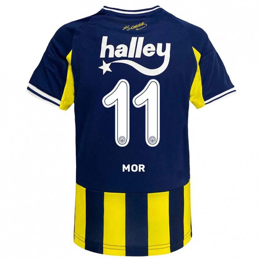 Danxen Män Emre Mor #11 Gul Marinblå Vit Hemmatröja Matchtröjor 2025/26 Tröjor T-Tröja