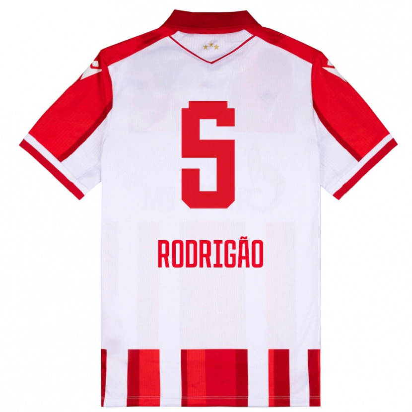 Danxen Män Rodrigão #5 Röd Vit Hemmatröja Matchtröjor 2025/26 Tröjor T-Tröja