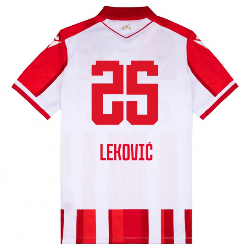 Danxen Män Stefan Leković #25 Röd Vit Hemmatröja Matchtröjor 2025/26 Tröjor T-Tröja