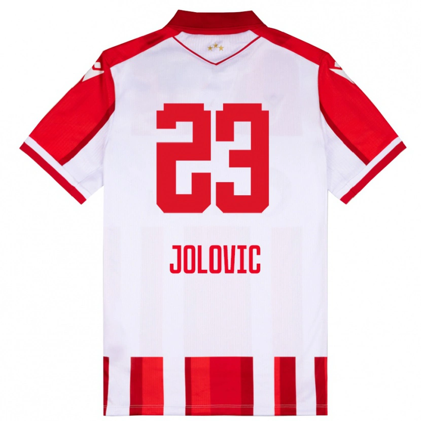 Danxen Män Bogdan Jolovic #23 Röd Vit Hemmatröja Matchtröjor 2025/26 Tröjor T-Tröja