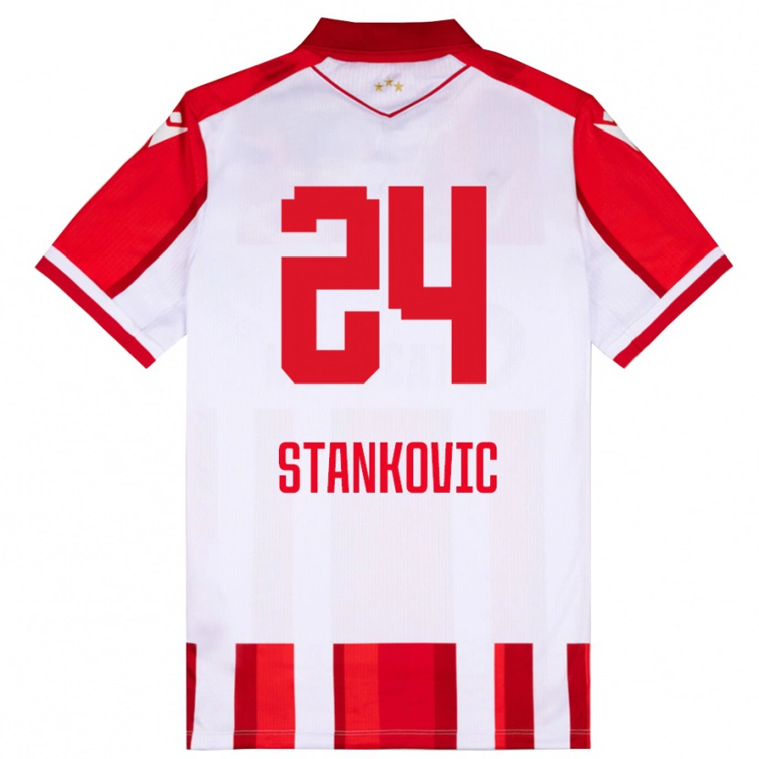 Danxen Män Nikola Stankovic #24 Röd Vit Hemmatröja Matchtröjor 2025/26 Tröjor T-Tröja