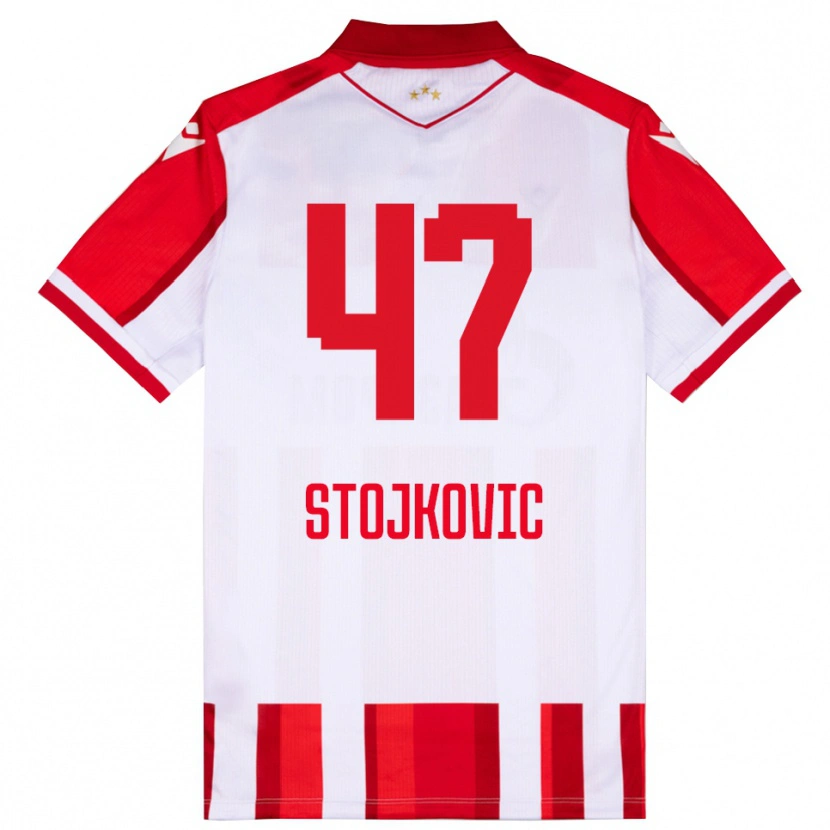 Danxen Män Strahinja Stojkovic #47 Röd Vit Hemmatröja Matchtröjor 2025/26 Tröjor T-Tröja