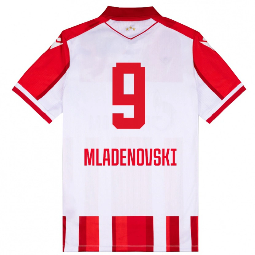 Danxen Män Stefan Mladenovski #9 Röd Vit Hemmatröja Matchtröjor 2025/26 Tröjor T-Tröja