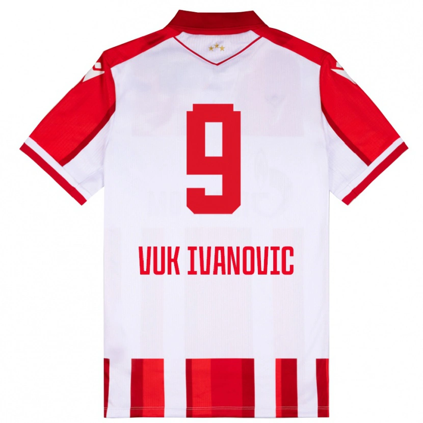 Danxen Män Vuk Ivanovic #9 Röd Vit Hemmatröja Matchtröjor 2025/26 Tröjor T-Tröja