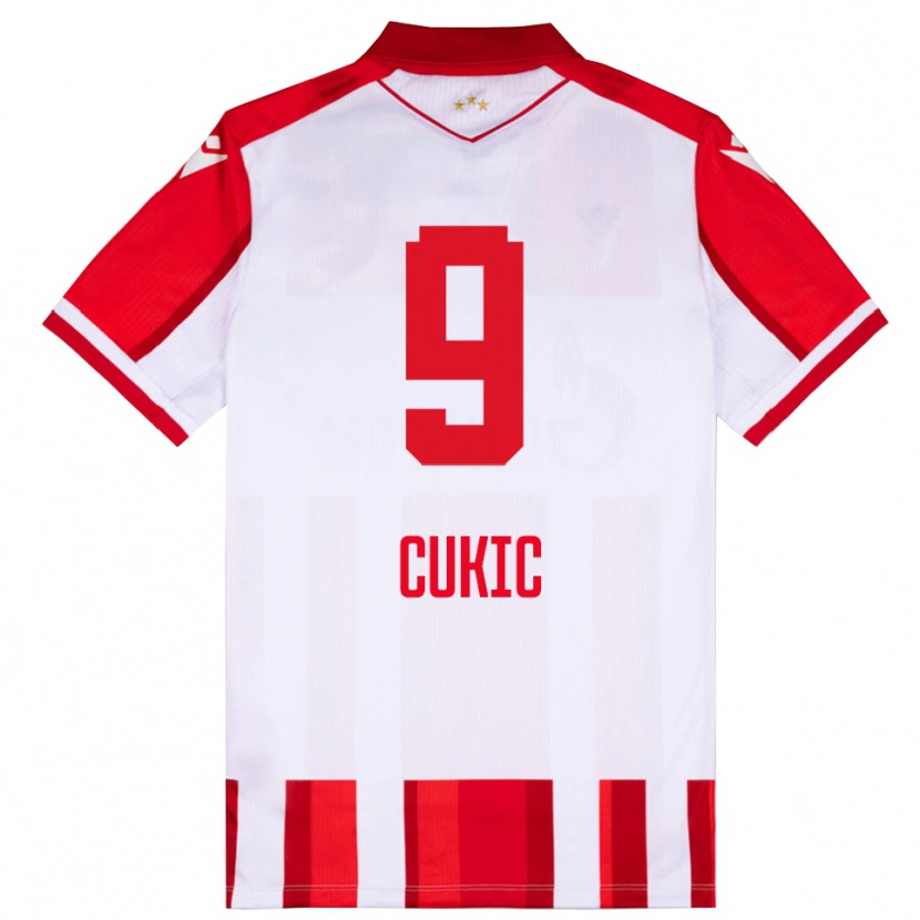 Danxen Män Vesko Cukic #9 Röd Vit Hemmatröja Matchtröjor 2025/26 Tröjor T-Tröja