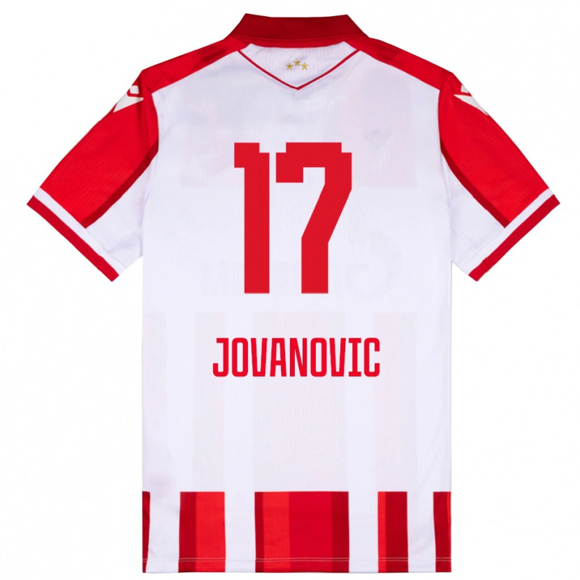 Danxen Män Dusan Jovanovic #17 Röd Vit Hemmatröja Matchtröjor 2025/26 Tröjor T-Tröja