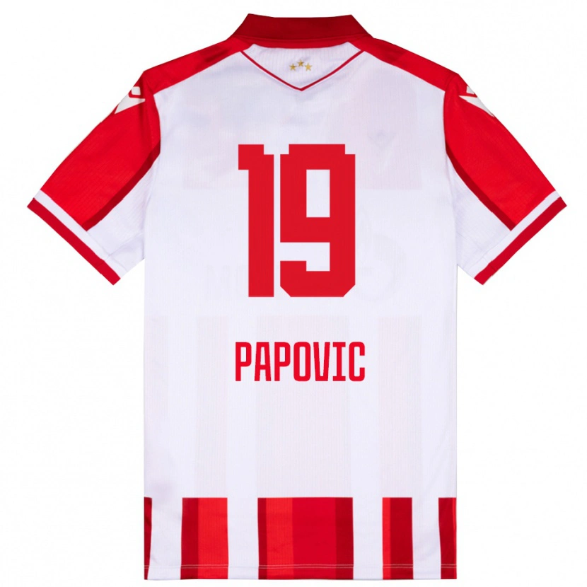 Danxen Män Balsa Papovic #19 Röd Vit Hemmatröja Matchtröjor 2025/26 Tröjor T-Tröja