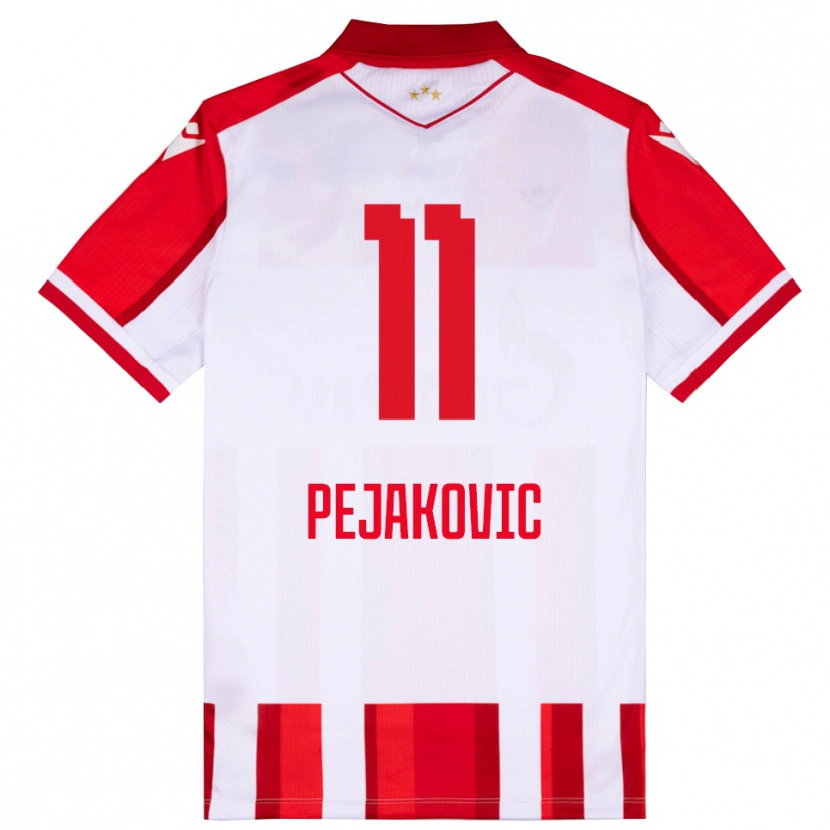 Danxen Män Andrija Pejakovic #11 Röd Vit Hemmatröja Matchtröjor 2025/26 Tröjor T-Tröja
