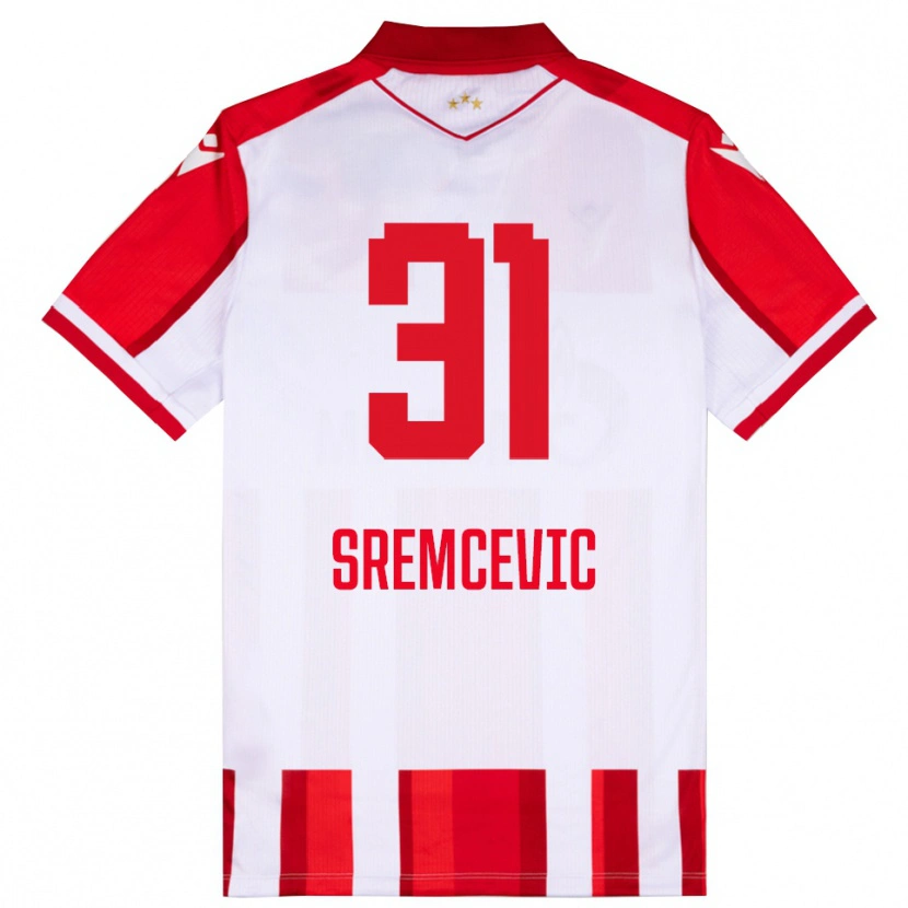 Danxen Män Uros Sremcevic #31 Röd Vit Hemmatröja Matchtröjor 2025/26 Tröjor T-Tröja