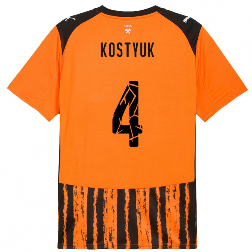 Danxen Män Yegor Kostyuk #4 Orange Svart Hemmatröja Matchtröjor 2025/26 Tröjor T-Tröja