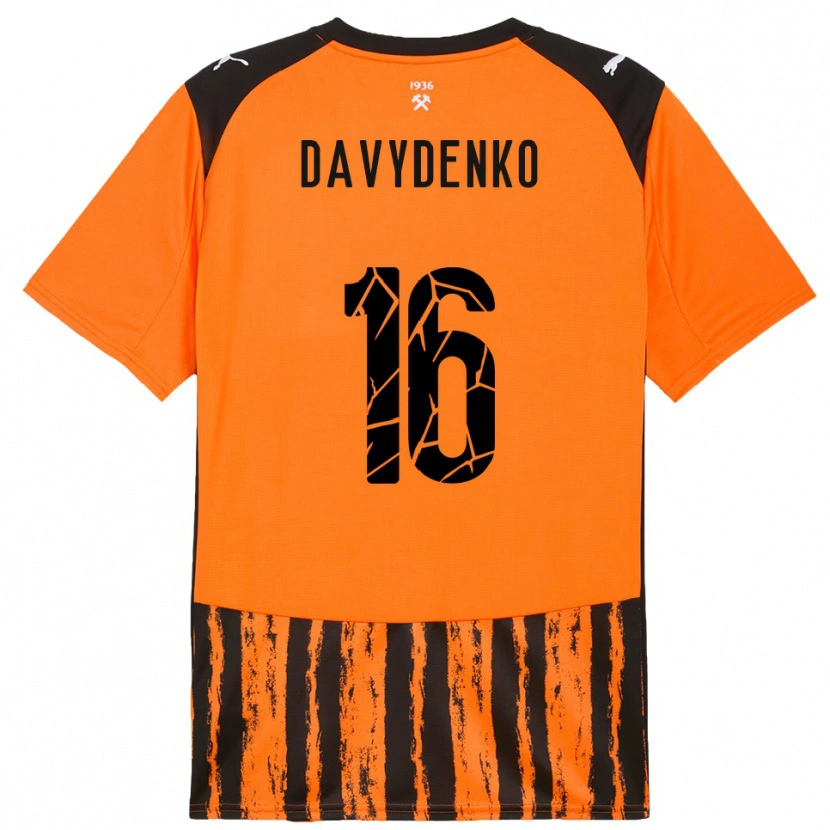Danxen Män Danylo Davydenko #16 Orange Svart Hemmatröja Matchtröjor 2025/26 Tröjor T-Tröja