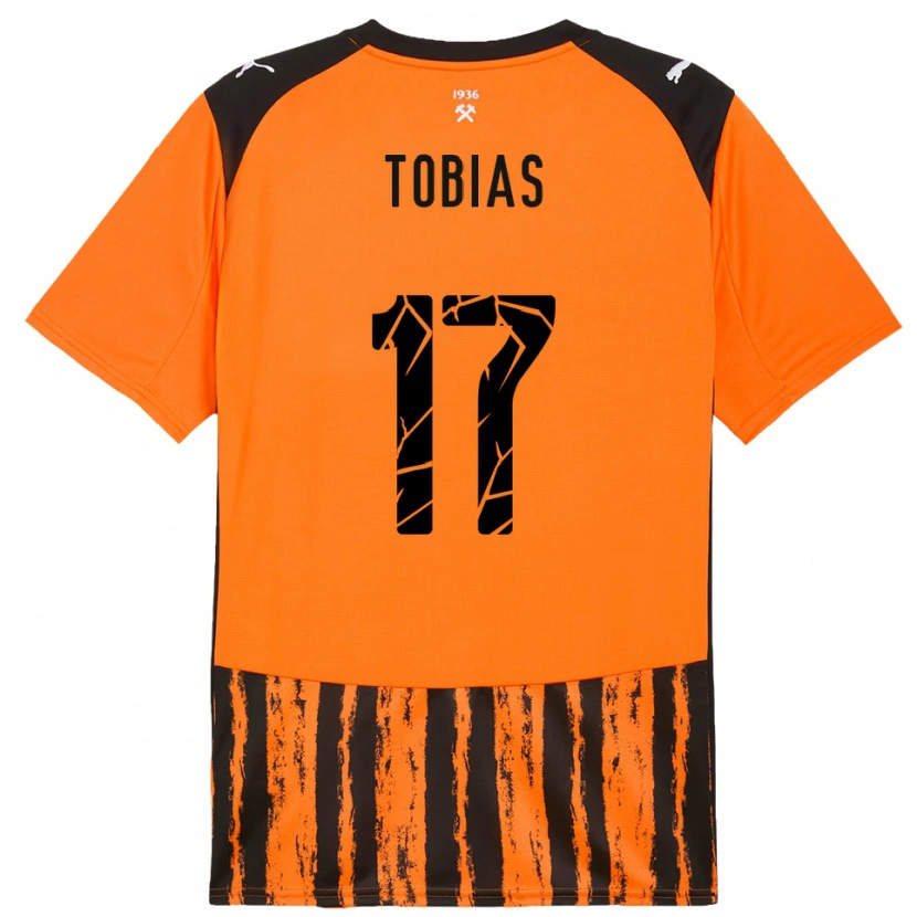 Danxen Män Vinícius Tobias #17 Orange Svart Hemmatröja Matchtröjor 2025/26 Tröjor T-Tröja