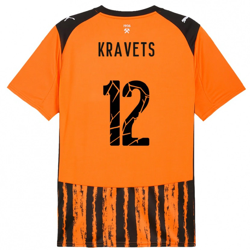 Danxen Män Vladyslav Kravets #12 Orange Svart Hemmatröja Matchtröjor 2025/26 Tröjor T-Tröja