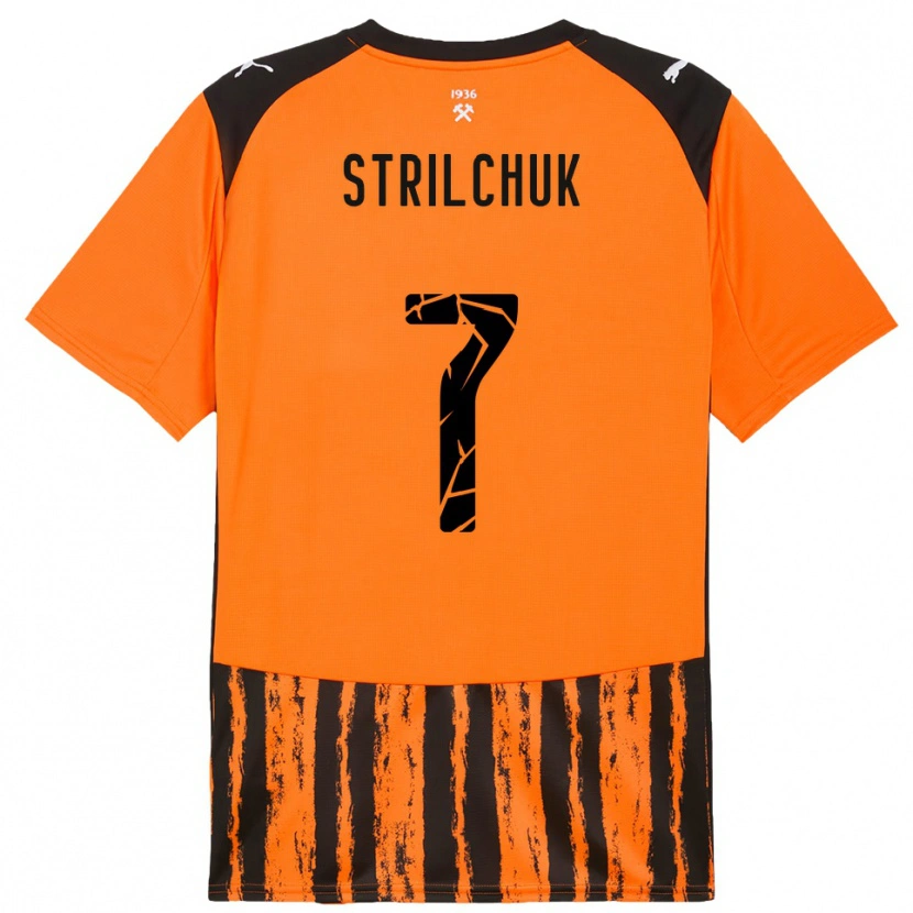 Danxen Män Dmytro Strilchuk #7 Orange Svart Hemmatröja Matchtröjor 2025/26 Tröjor T-Tröja