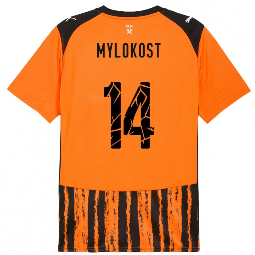 Danxen Män Yaroslav Mylokost #14 Orange Svart Hemmatröja Matchtröjor 2025/26 Tröjor T-Tröja